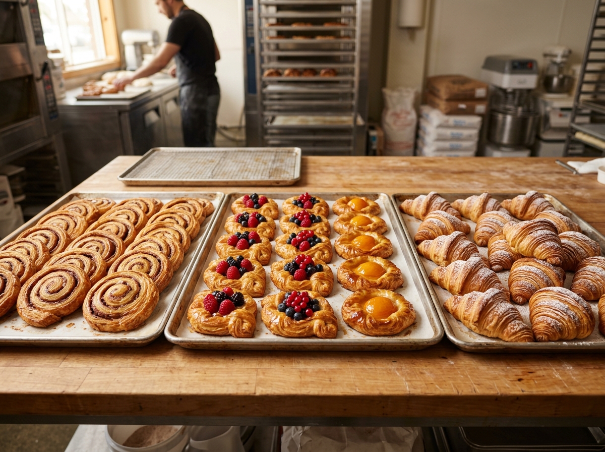 Trays of cornetti & pastry